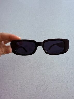 Black Rectangle Sunglasses Retro Y2K Narrow Frame Shades